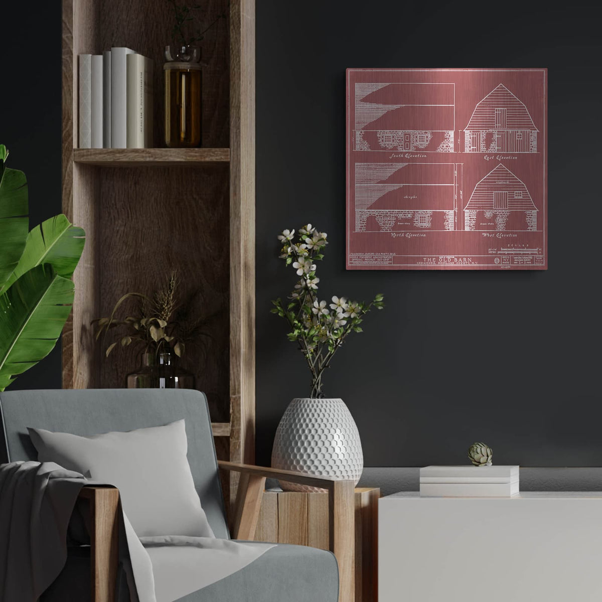 'Rockland County Barn 1' by Annie Warren – Metal Wall Art, 24x24 room view