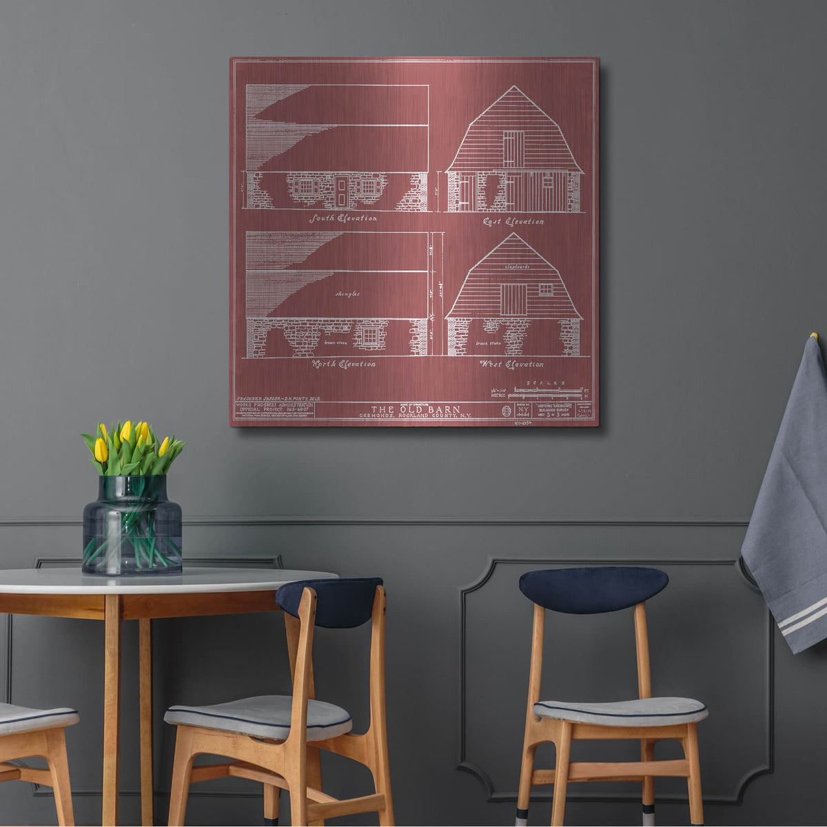 'Rockland County Barn 1' by Annie Warren – Metal Wall Art, 36x36 room view