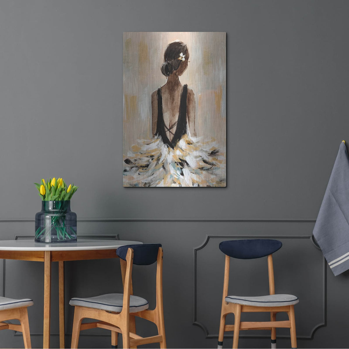 'Ball Gown Frills 1' by Annie Warren – Metal Wall Art, 24x36 room view