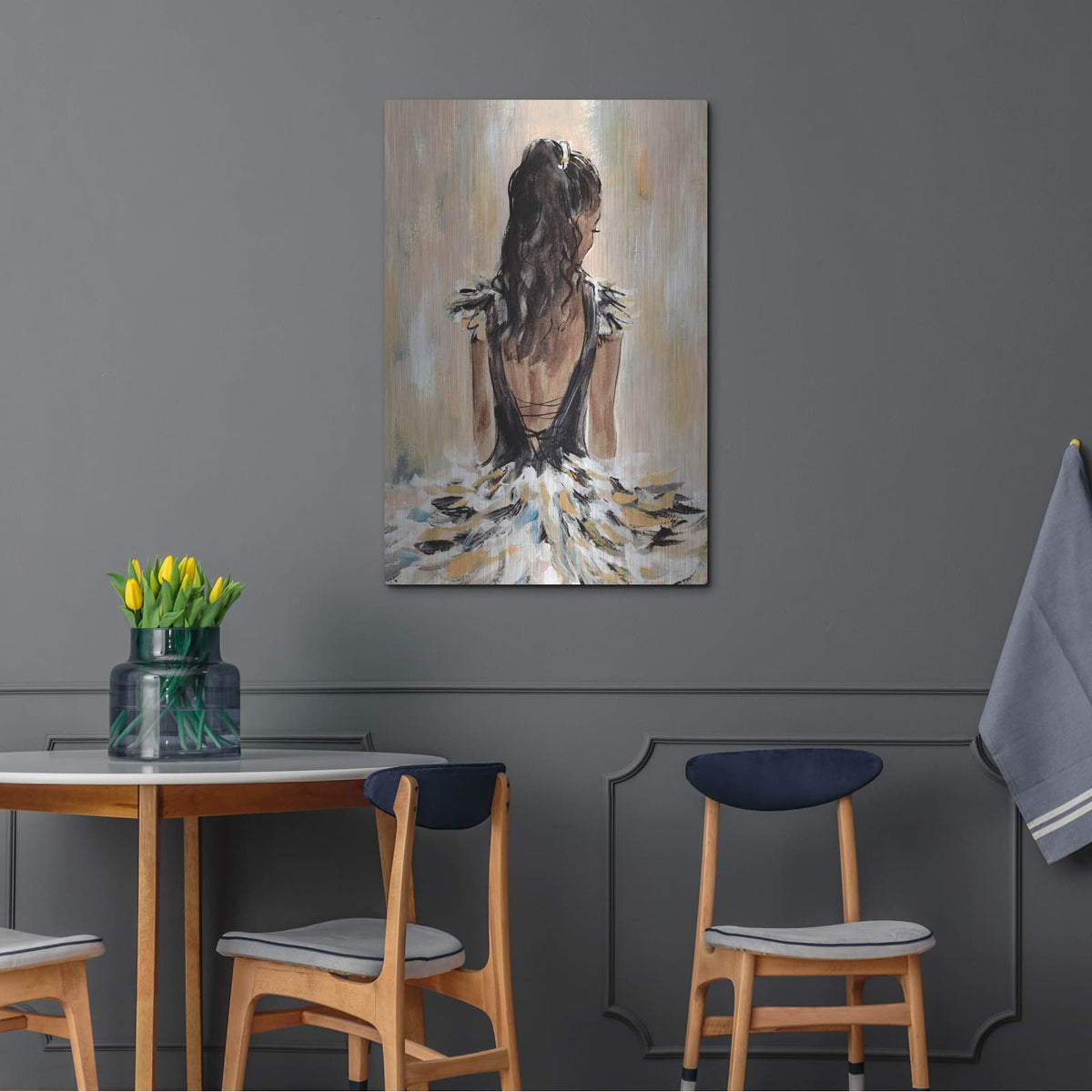 'Ball Gown Frills 2' by Annie Warren – Metal Wall Art, 24x36 room view