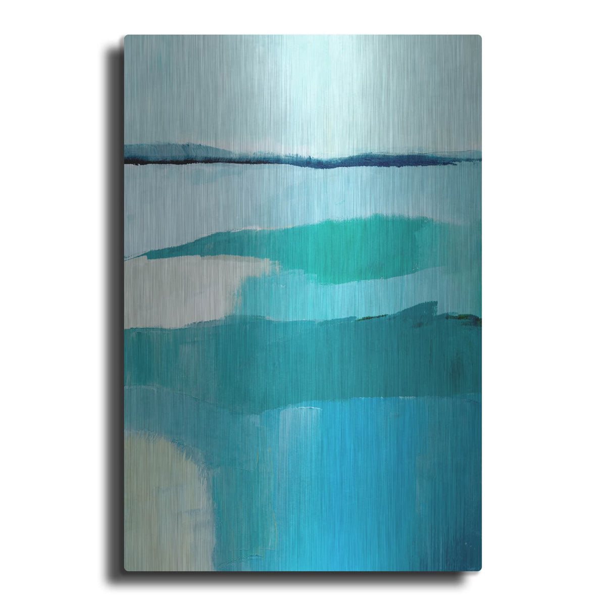 'Cyan Reflections 4' by Annie Warren – Metal Wall Art