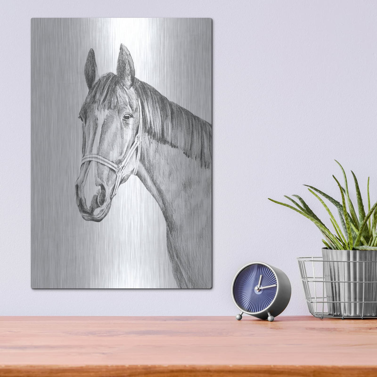 'Equine Portrait Sketch 2' by Annie Warren – Metal Wall Art, 12x16 room view