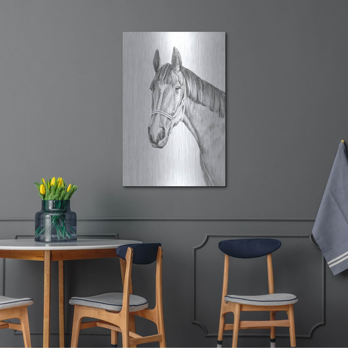 'Equine Portrait Sketch 2' by Annie Warren – Metal Wall Art, 24x36 room view