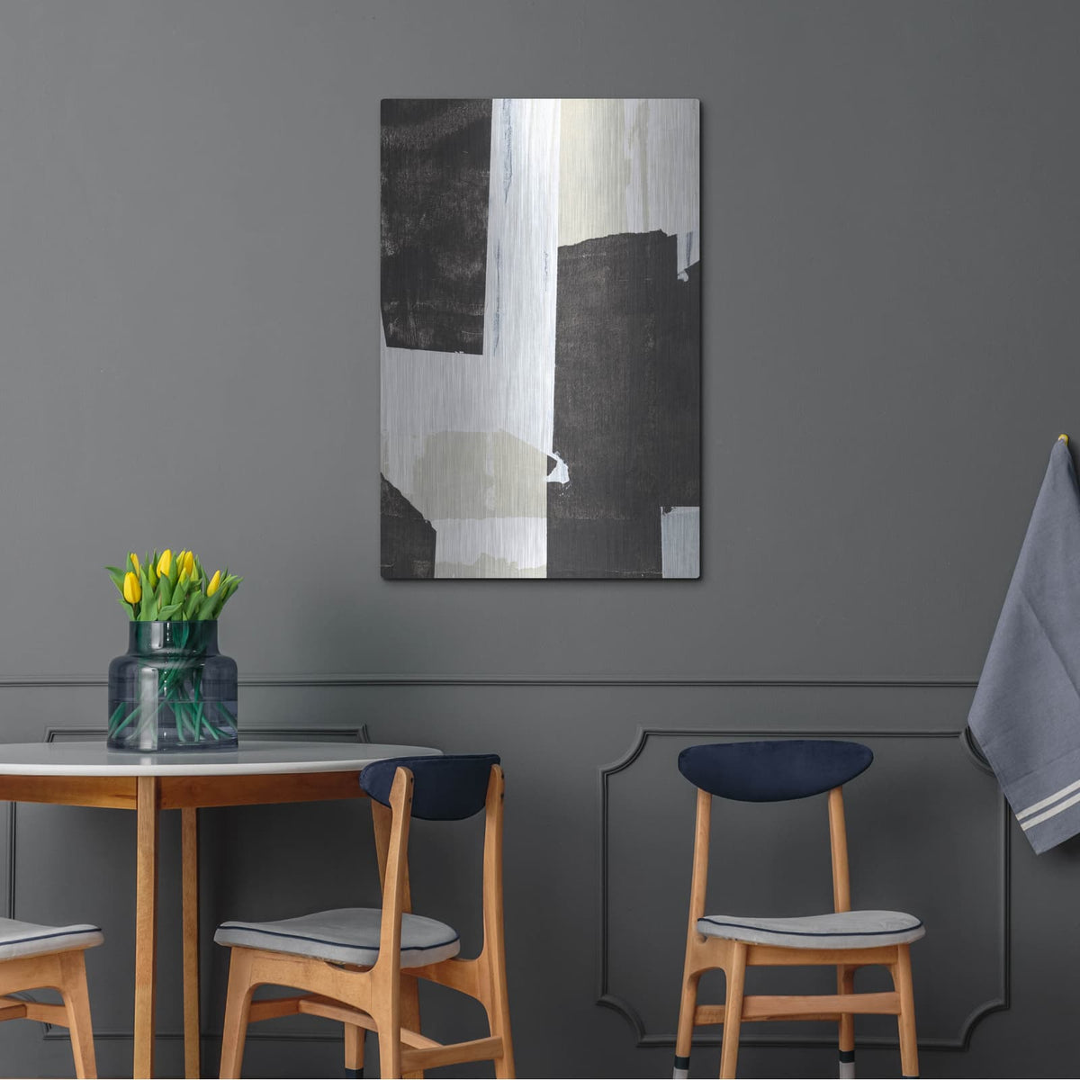 'Neutral Intersect 5' by Annie Warren – Metal Wall Art, 24x36 room view