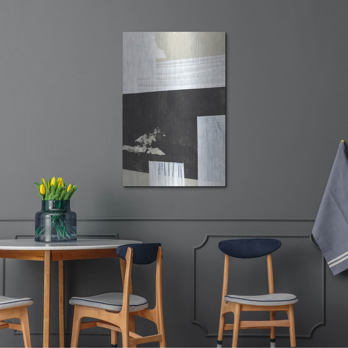 'Neutral Intersect 6' by Annie Warren – Metal Wall Art, 24x36 room view