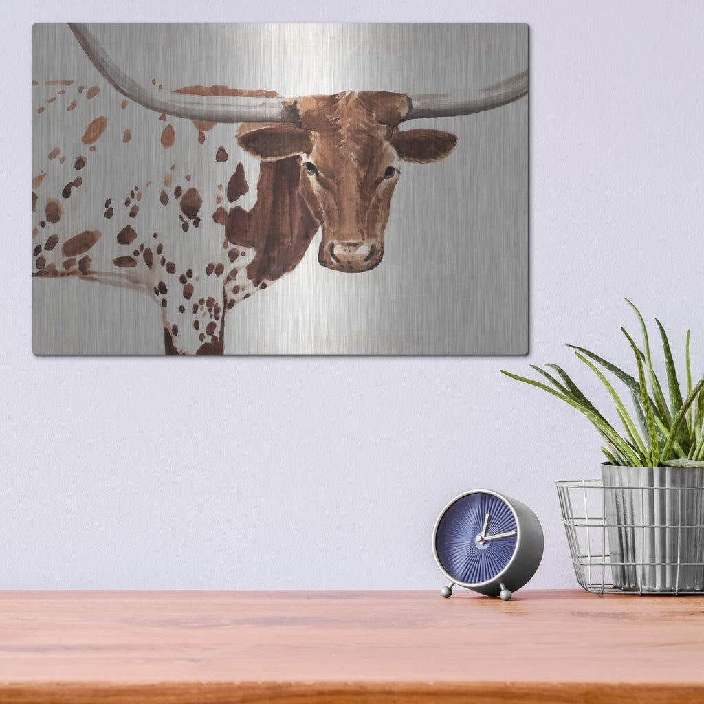 'Spotted Steer 1' by Annie Warren – Metal Wall Art, 16x12 room view