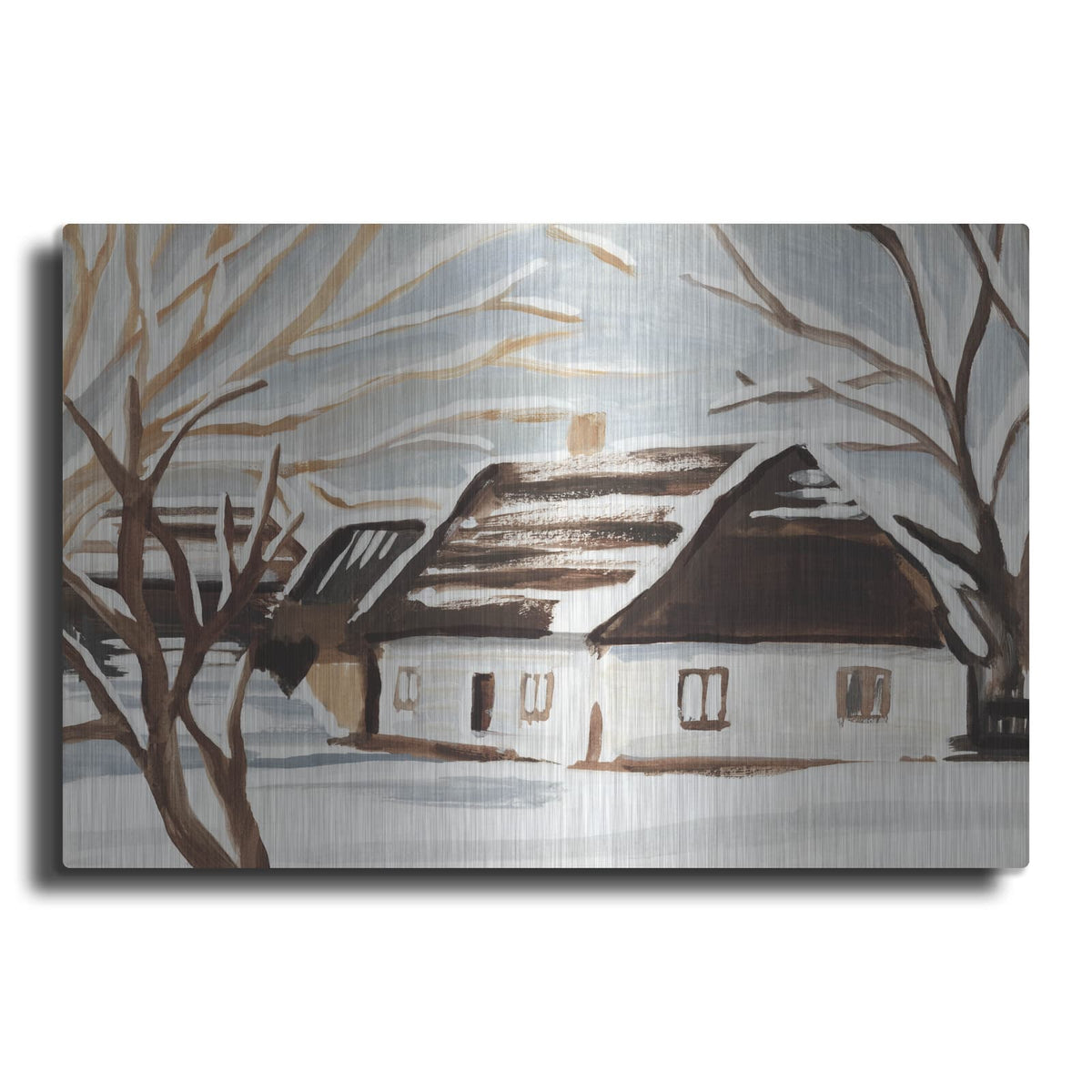 'Winter Cottage 1' by Annie Warren – Metal Wall Art