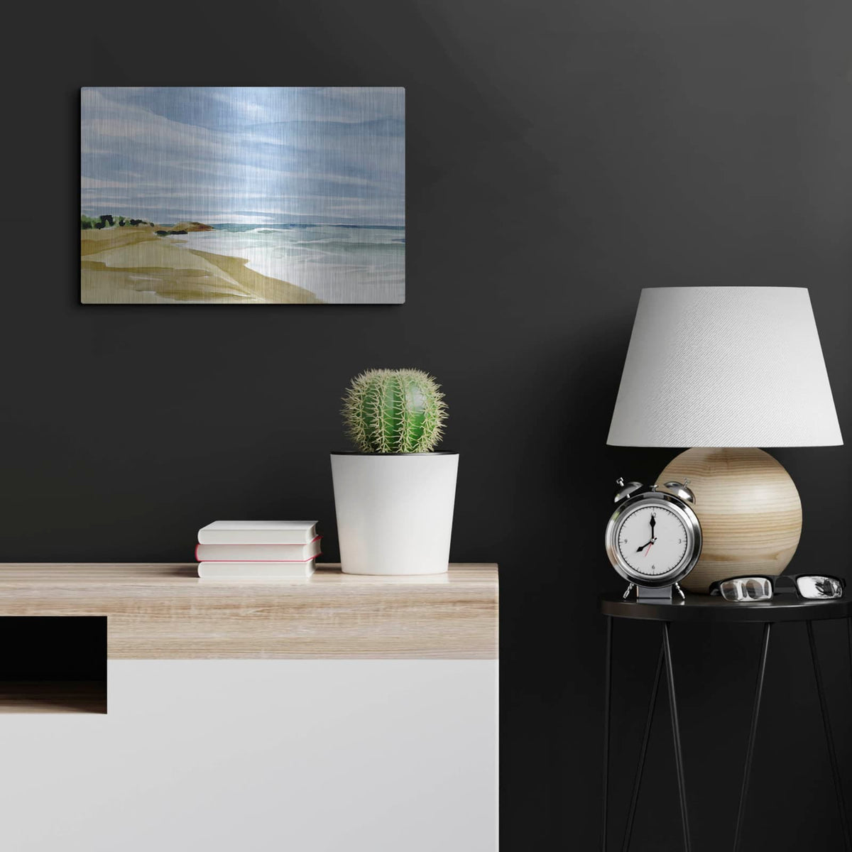 'Coastline Calm 2' by Annie Warren – Metal Wall Art, 24x16 room view