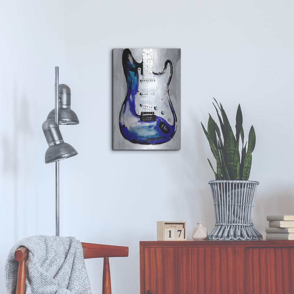'Electric Blues 1' by Annie Warren – Metal Wall Art, 16x24 room view