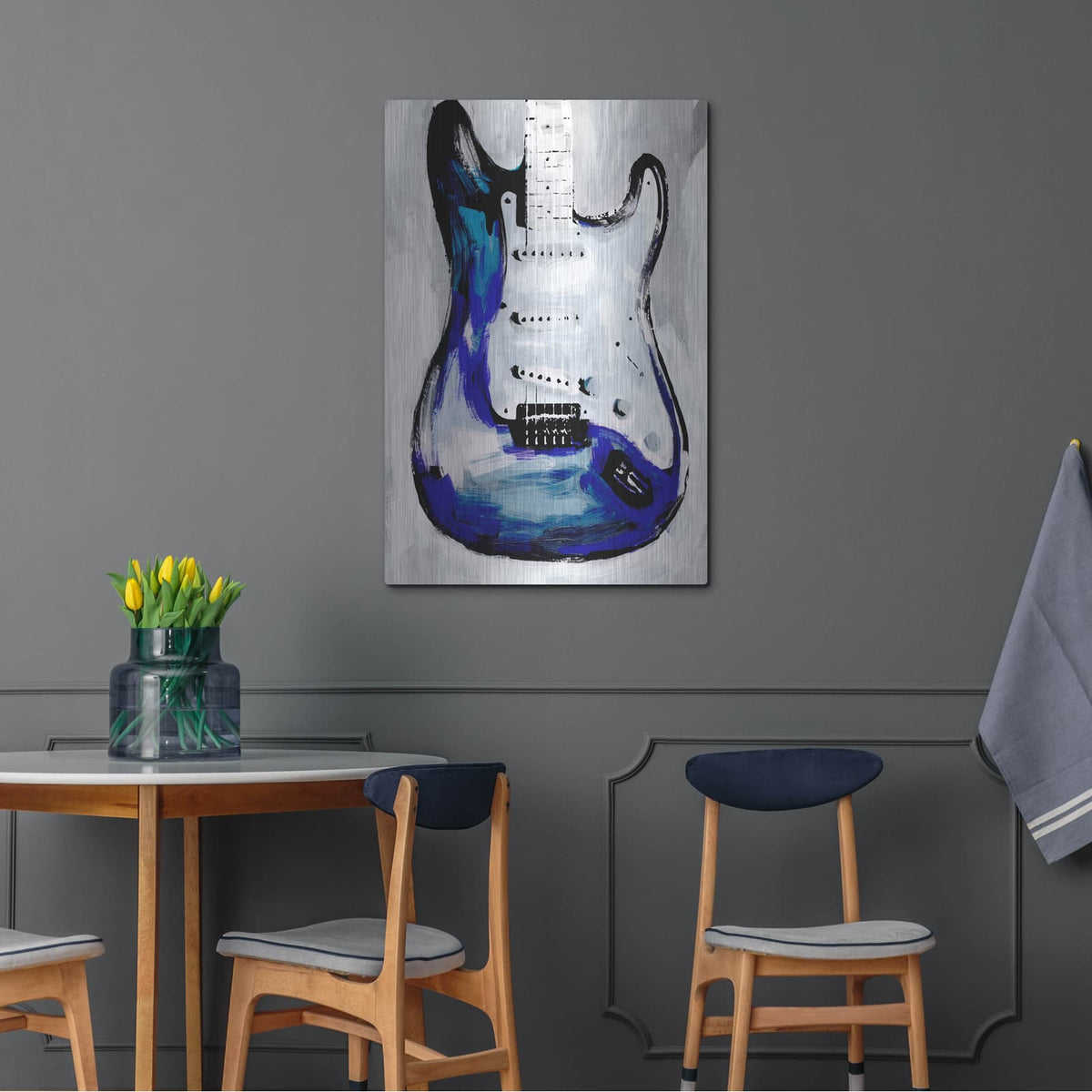 'Electric Blues 1' by Annie Warren – Metal Wall Art, 24x36 room view