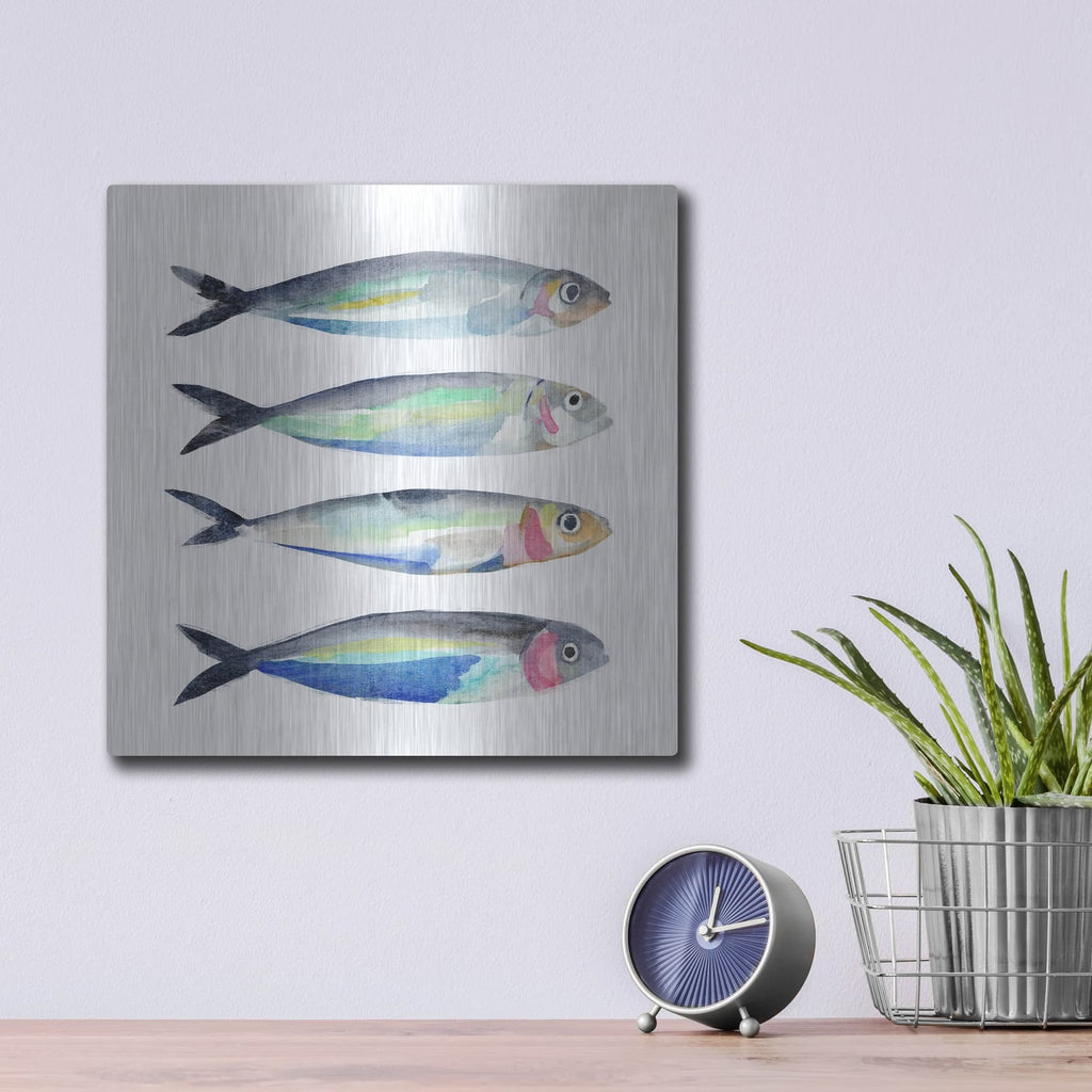 'Sardine Team 2' by Annie Warren – Metal Wall Art, 12x12 room view