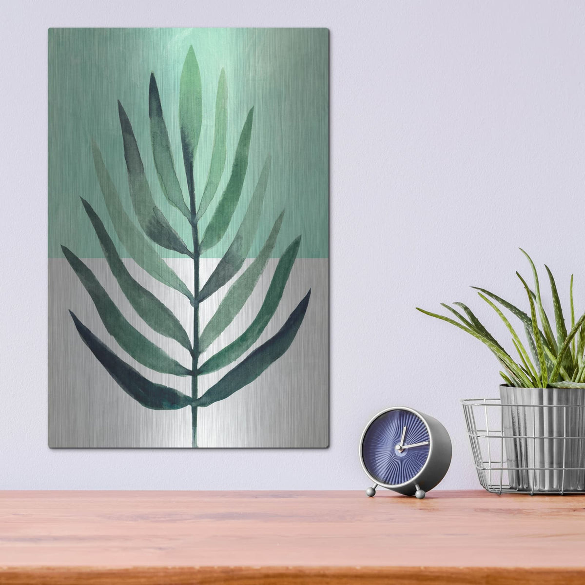 'Verging Palm 3' by Annie Warren – Metal Wall Art, 12x16 room view