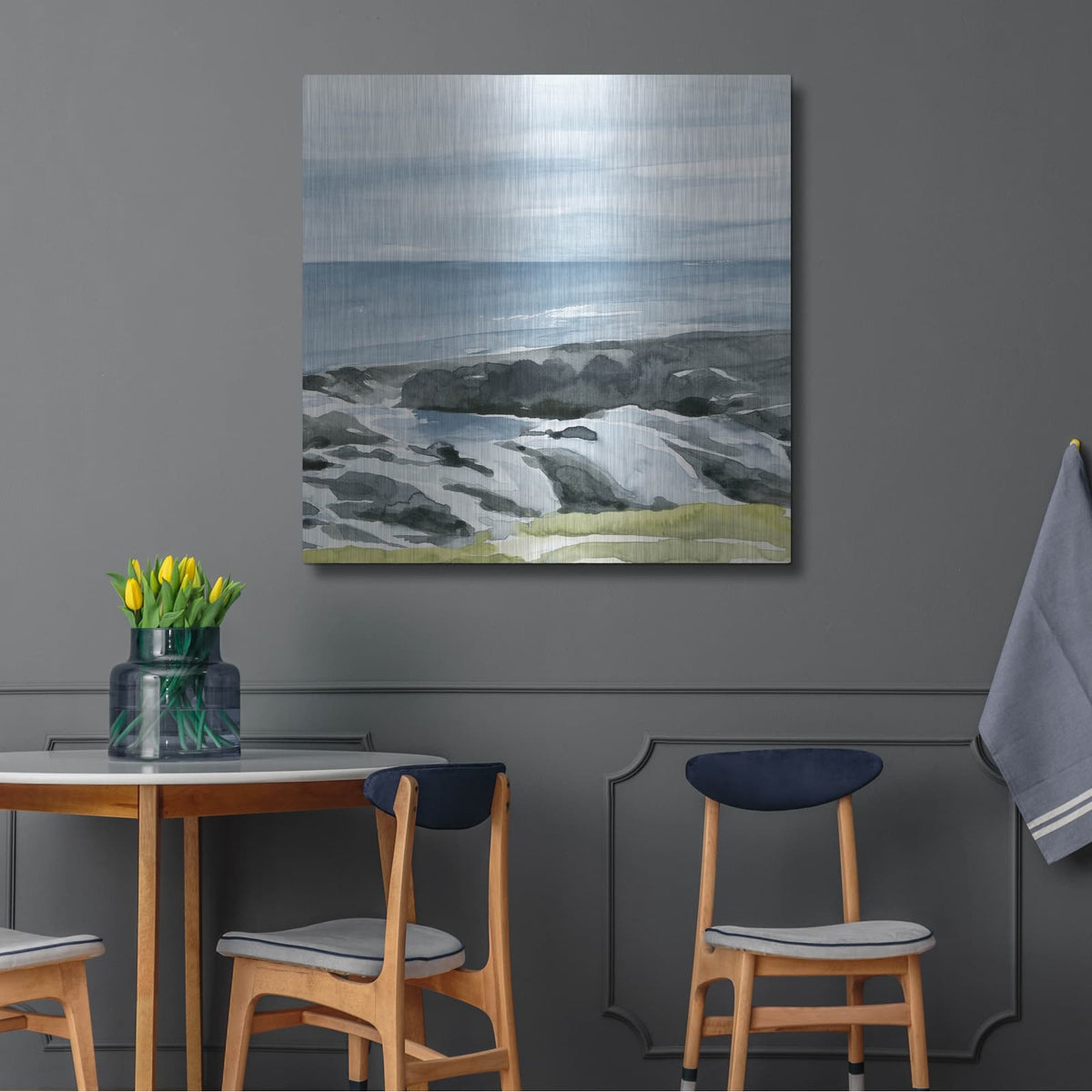 'Coastal Blue 2' by Annie Warren – Metal Wall Art, 36x36 room view