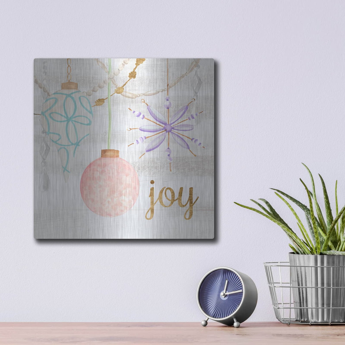 'Elegant Ornaments 2' by Annie Warren – Metal Wall Art, 12x12 room view