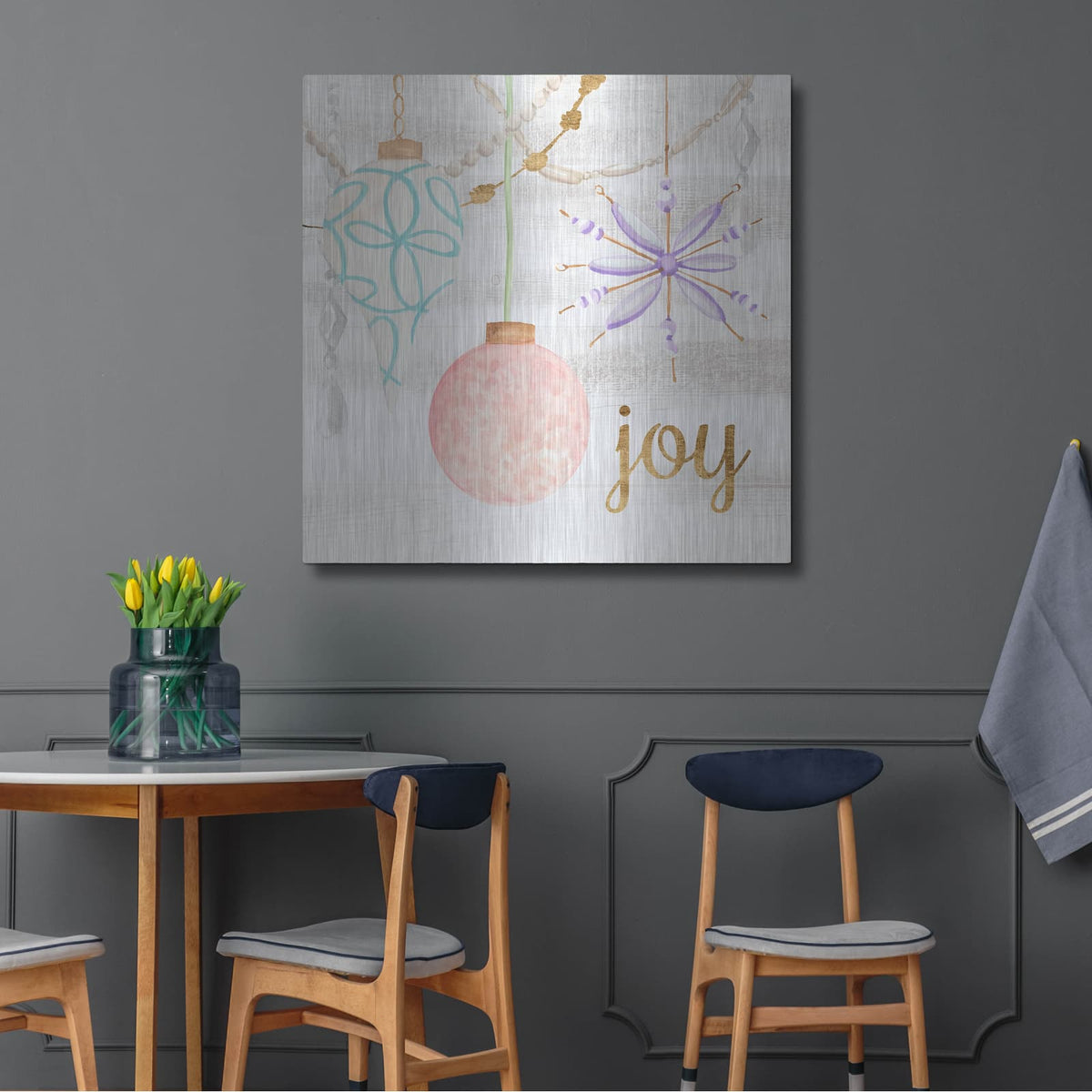 'Elegant Ornaments 2' by Annie Warren – Metal Wall Art, 36x36 room view