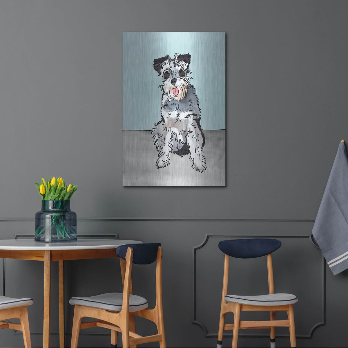 'Pet Portrait 4' by Annie Warren – Metal Wall Art, 24x36 room view