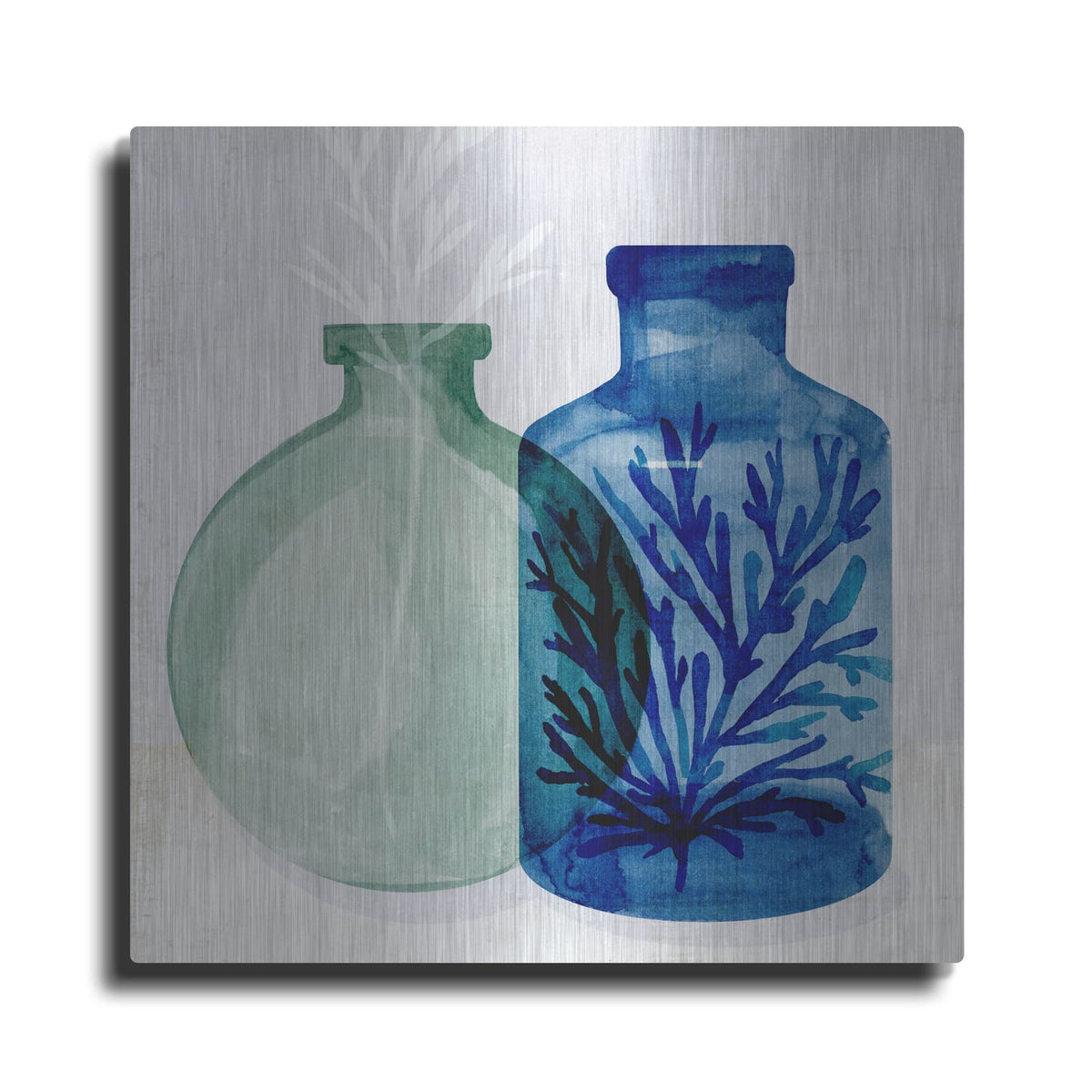 'Sea Glass Vase 2' by Annie Warren – Metal Wall Art