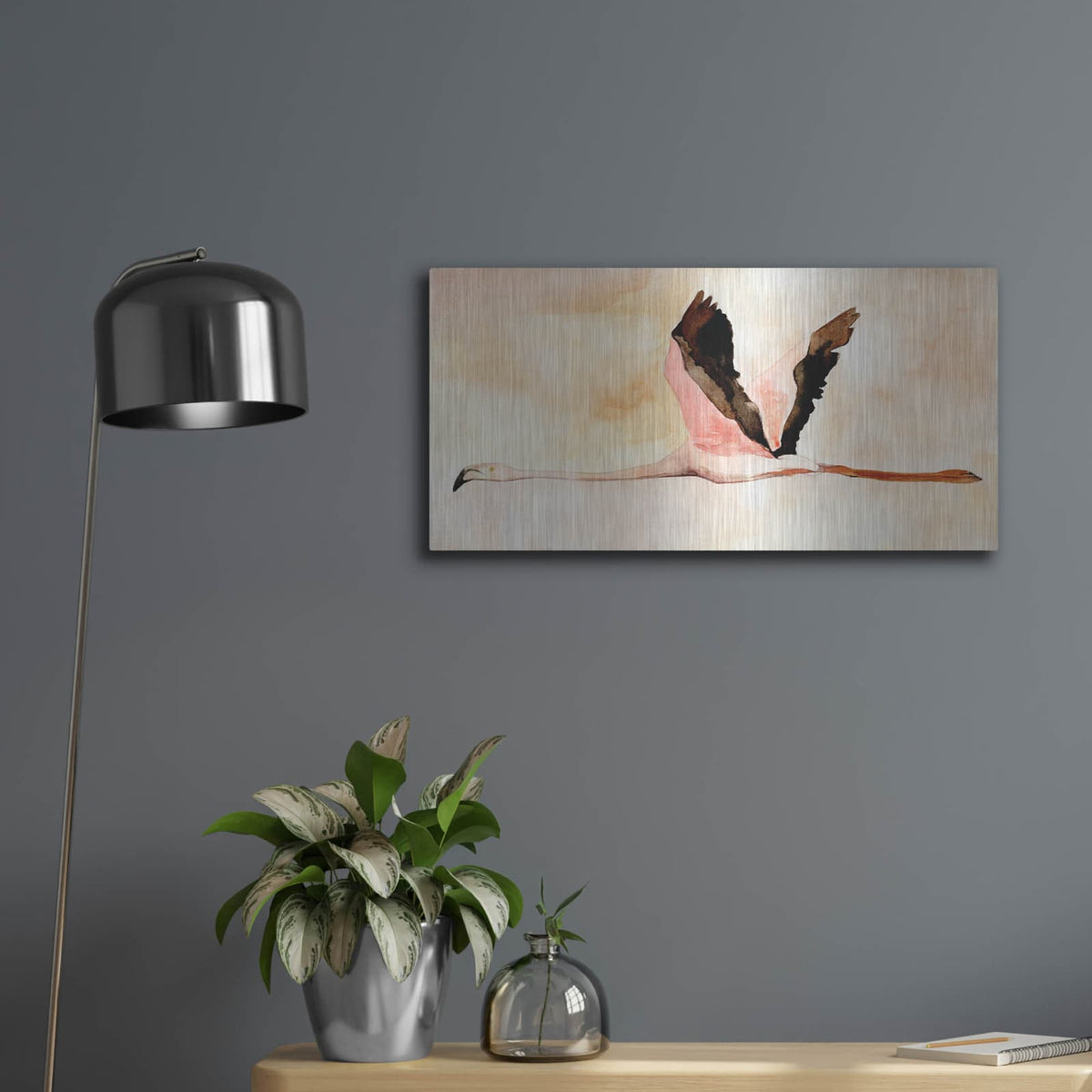 'Touching Down 1' by Annie Warren – Metal Wall Art, 24x12 room view