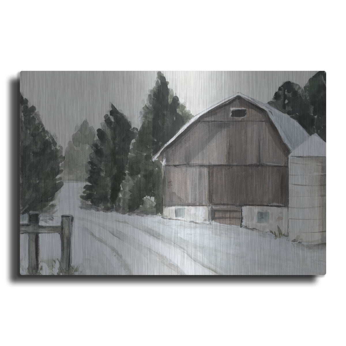 'Winter Barn 2' by Annie Warren – Metal Wall Art