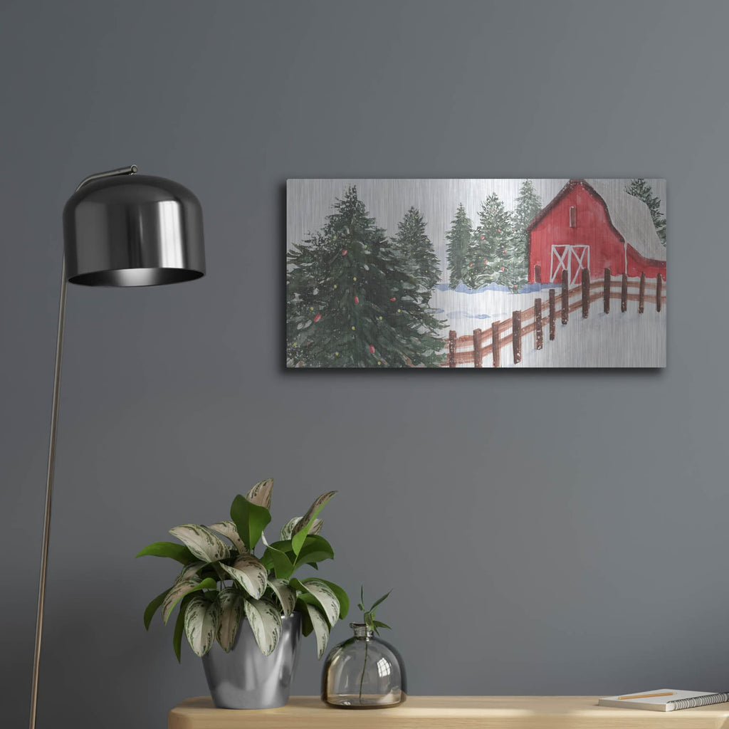 'Winter Cardinal Collection D' by Annie Warren – Metal Wall Art, 24x12 room view