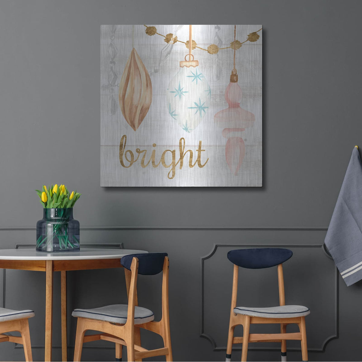 'Elegant Ornaments 4' by Annie Warren – Metal Wall Art, 36x36 room view