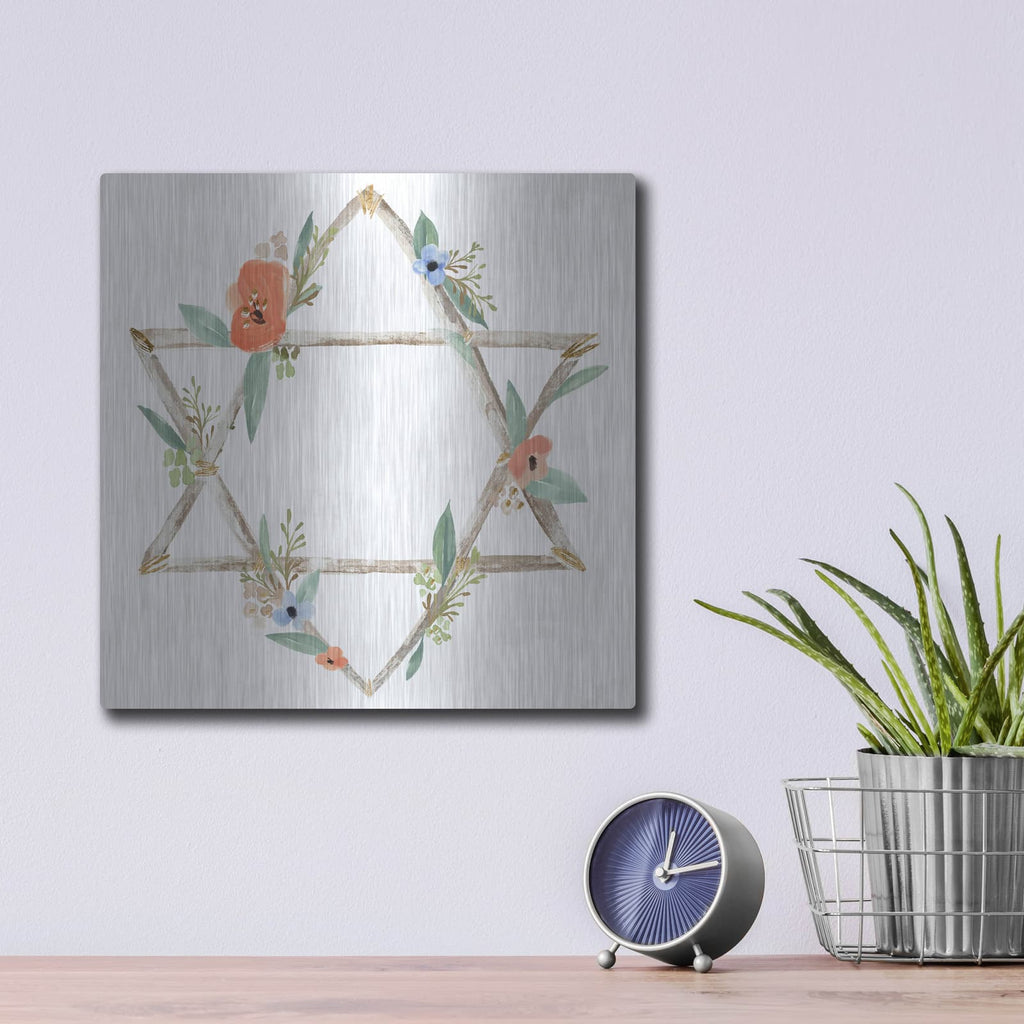 'Laura Gibson _adorned Star 1' by Annie Warren – Metal Wall Art, 12x12 room view