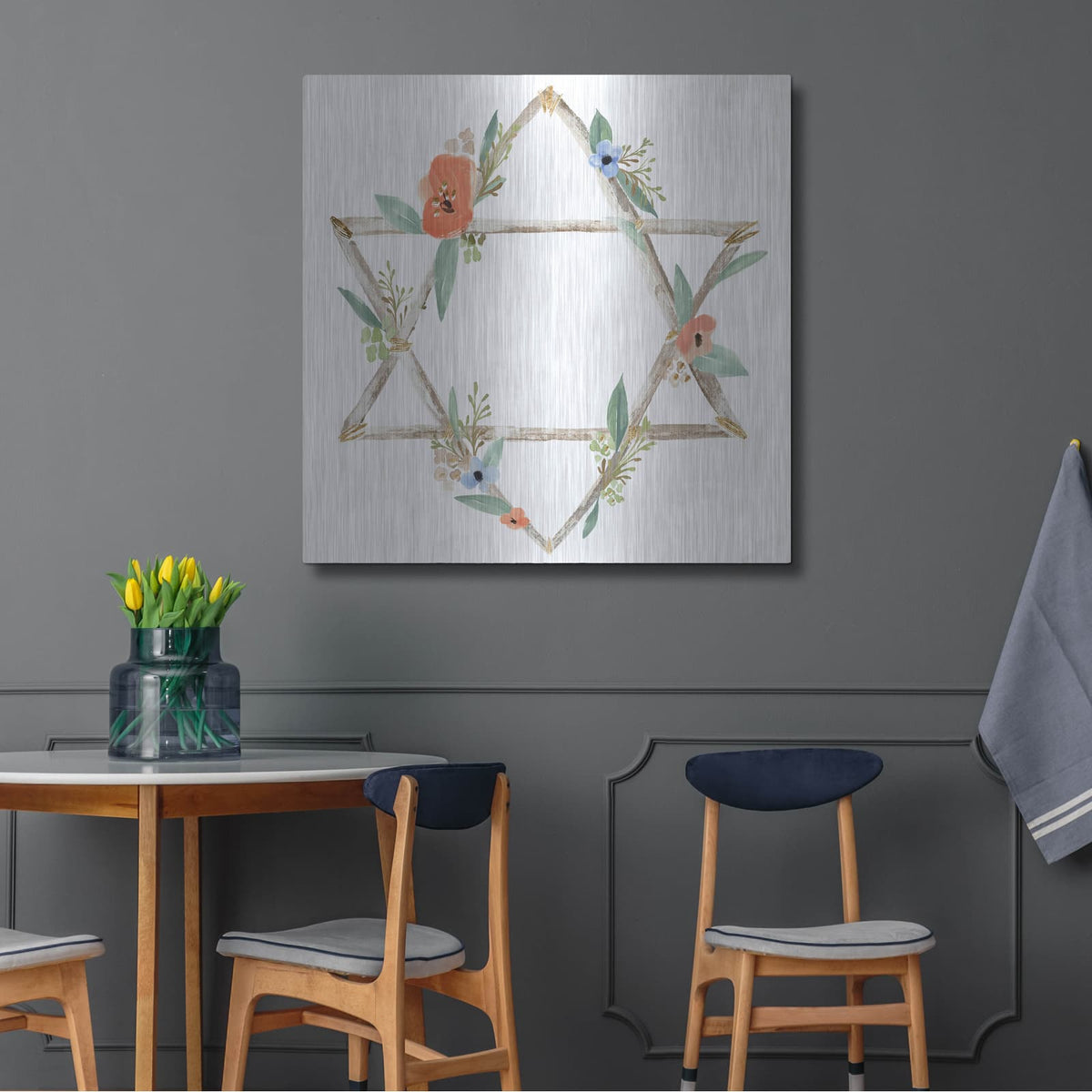 'Laura Gibson _adorned Star 1' by Annie Warren – Metal Wall Art, 36x36 room view