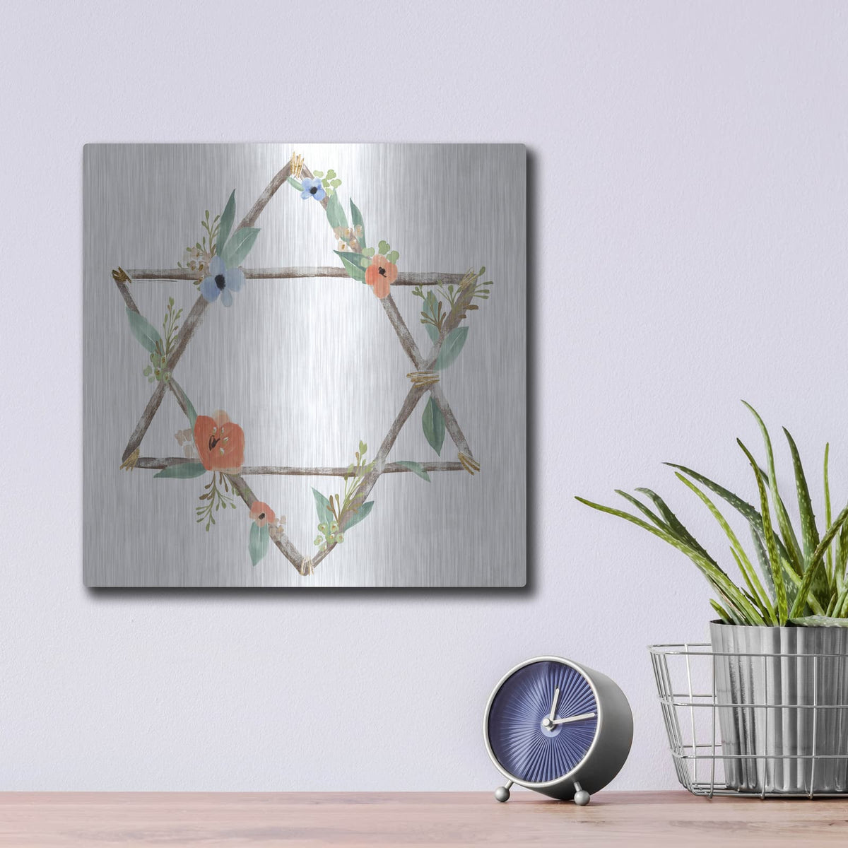 'Laura Gibson _adorned Star 2' by Annie Warren – Metal Wall Art, 12x12 room view