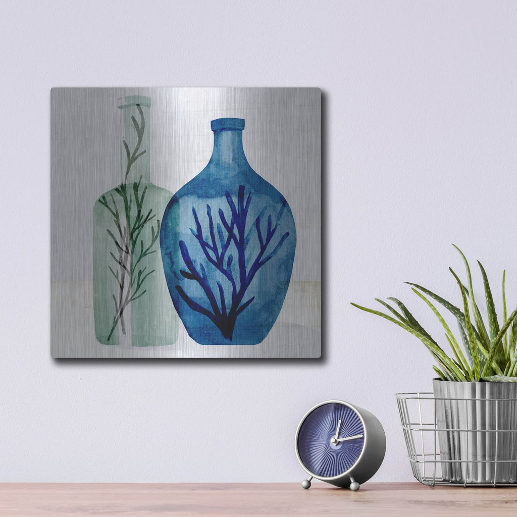 'Laura Gibson _sea Glass Vase 1' by Annie Warren – Metal Wall Art, 12x12 room view