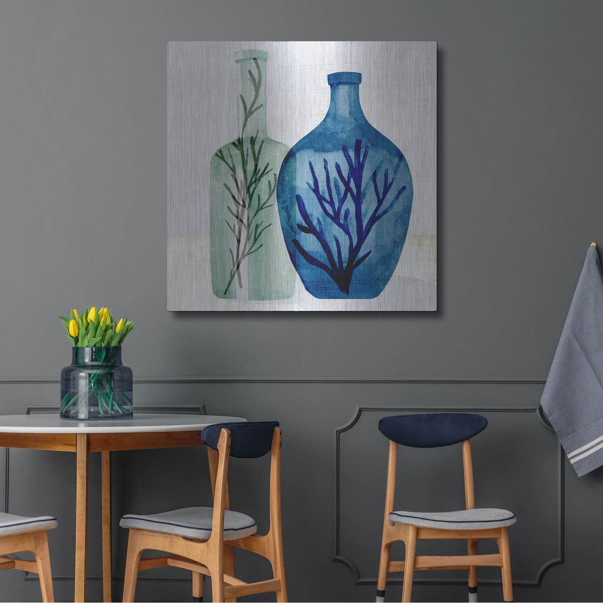 'Laura Gibson _sea Glass Vase 1' by Annie Warren – Metal Wall Art, 36x36 room view