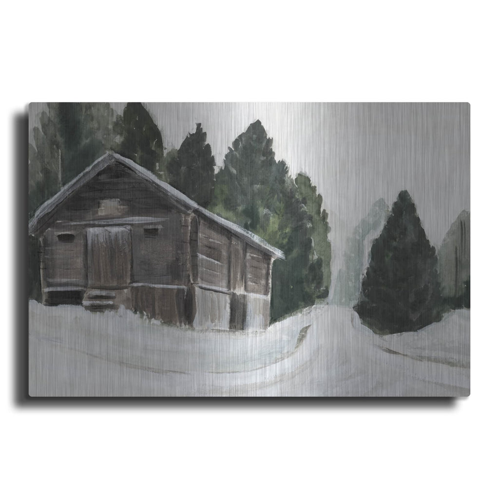 'Laura Gibson _winter Barn 1' by Annie Warren – Metal Wall Art