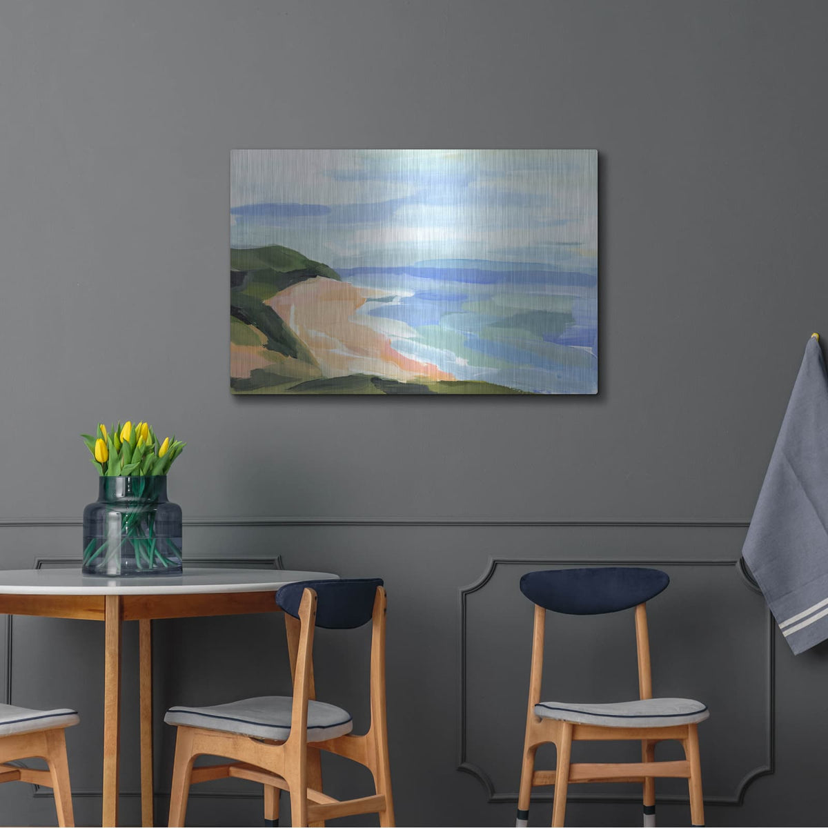 'Pastel Coastline 2' by Annie Warren – Metal Wall Art, 36x24 room view