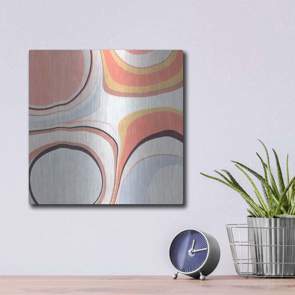 'Fluid Rings 2' by Annie Warren – Metal Wall Art, 12x12 room view