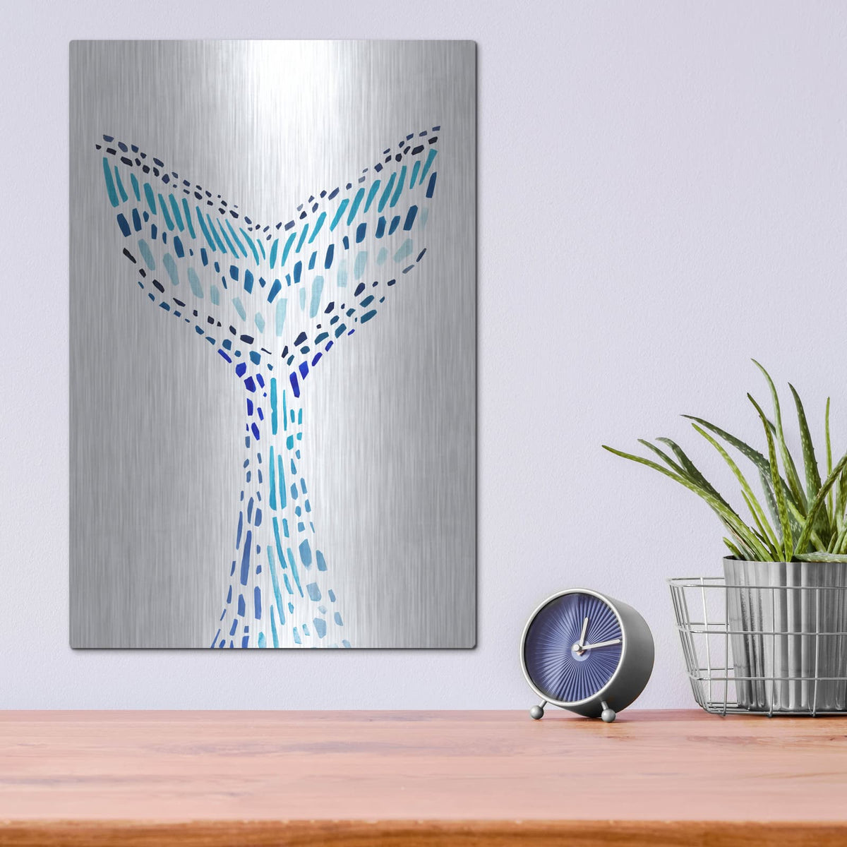 'Mosaic Tail 2' by Annie Warren – Metal Wall Art, 12x16 room view