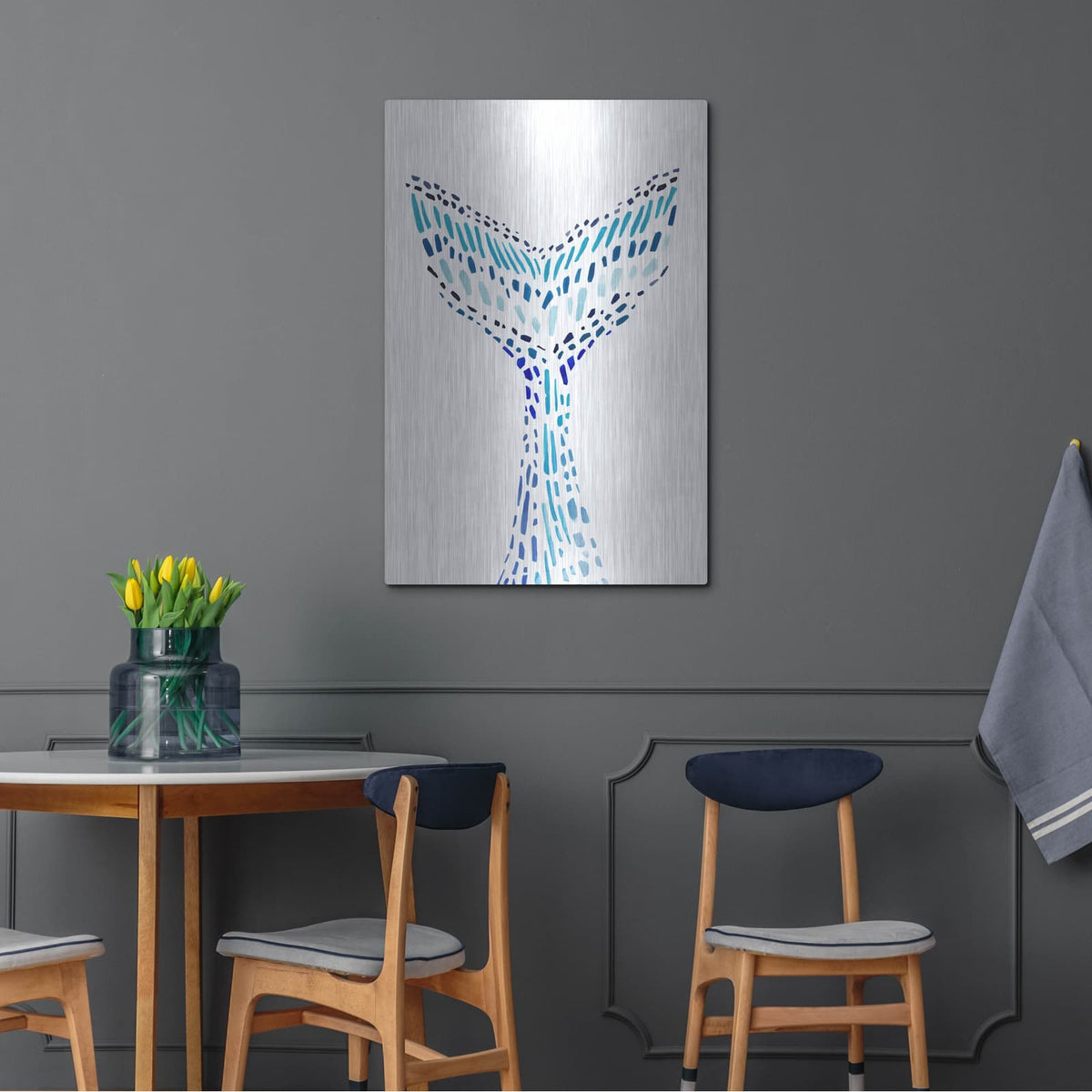 'Mosaic Tail 2' by Annie Warren – Metal Wall Art, 24x36 room view