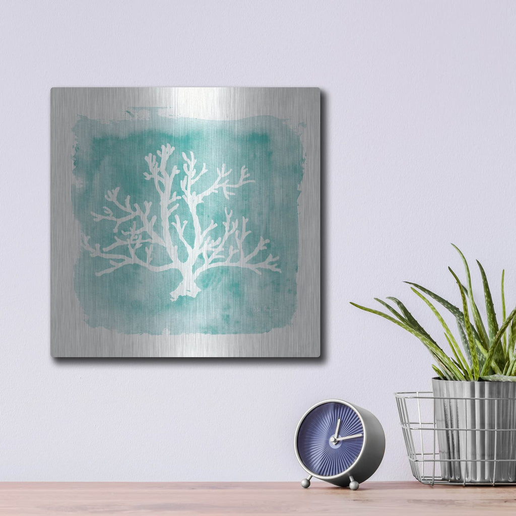 'Water Coral Cove V' by Lisa Audit – Metal Wall Art, 12x12 room view