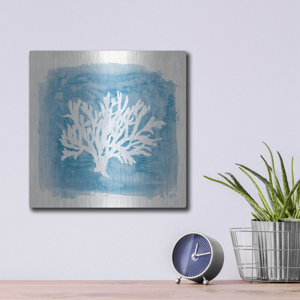 'Water Coral Cove VI' by Lisa Audit – Metal Wall Art, 12x12 room view