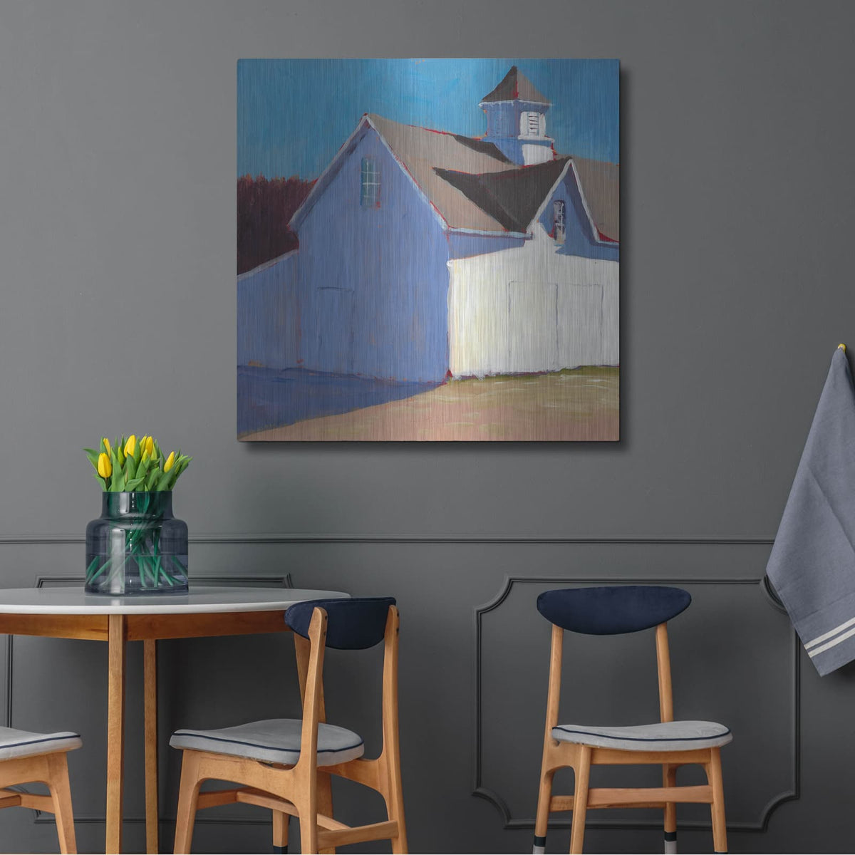 'Bucolic Structure 3' by Carol Young – Metal Wall Art, 36x36 room view