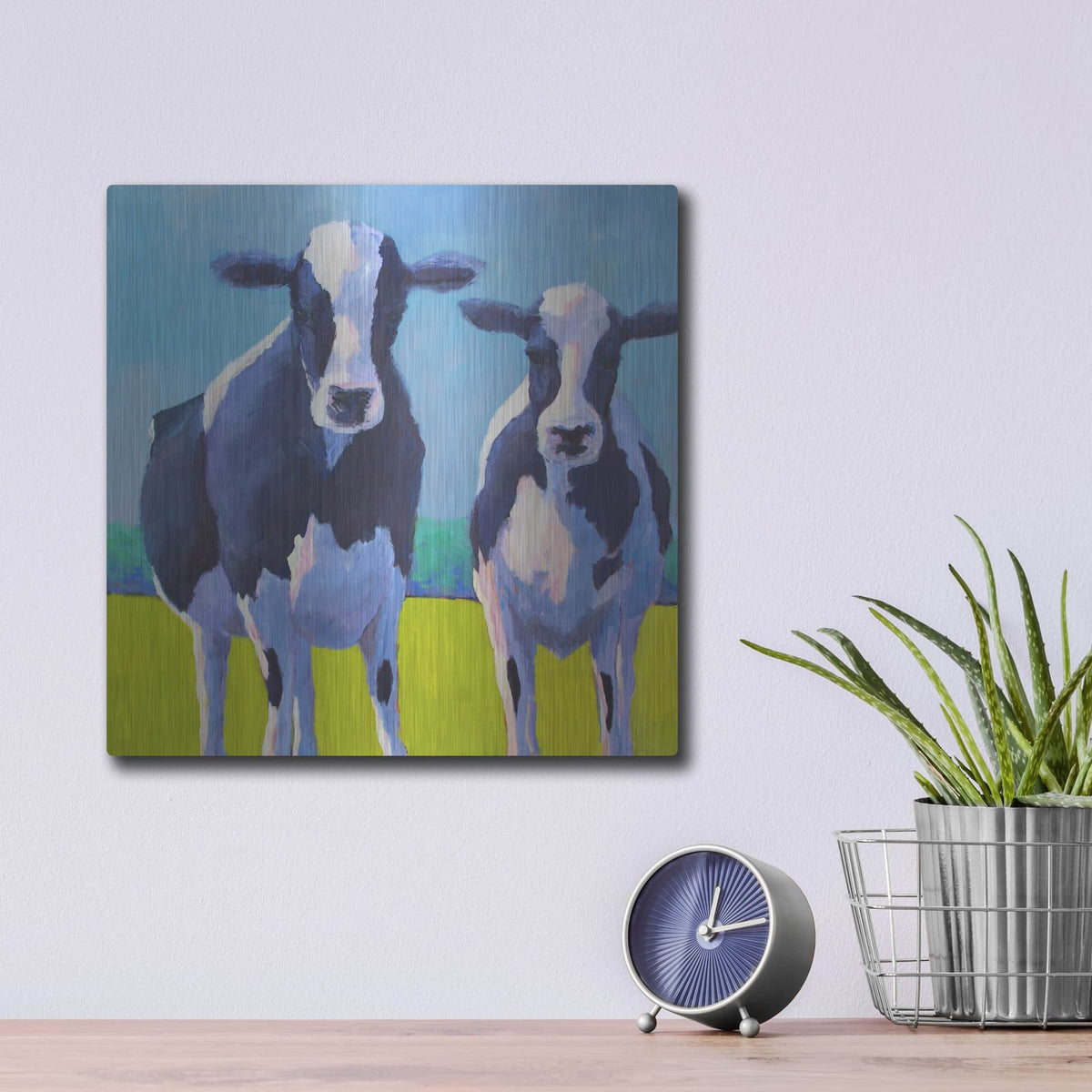'Cow Pals 2' by Carol Young – Metal Wall Art, 12x12 room view
