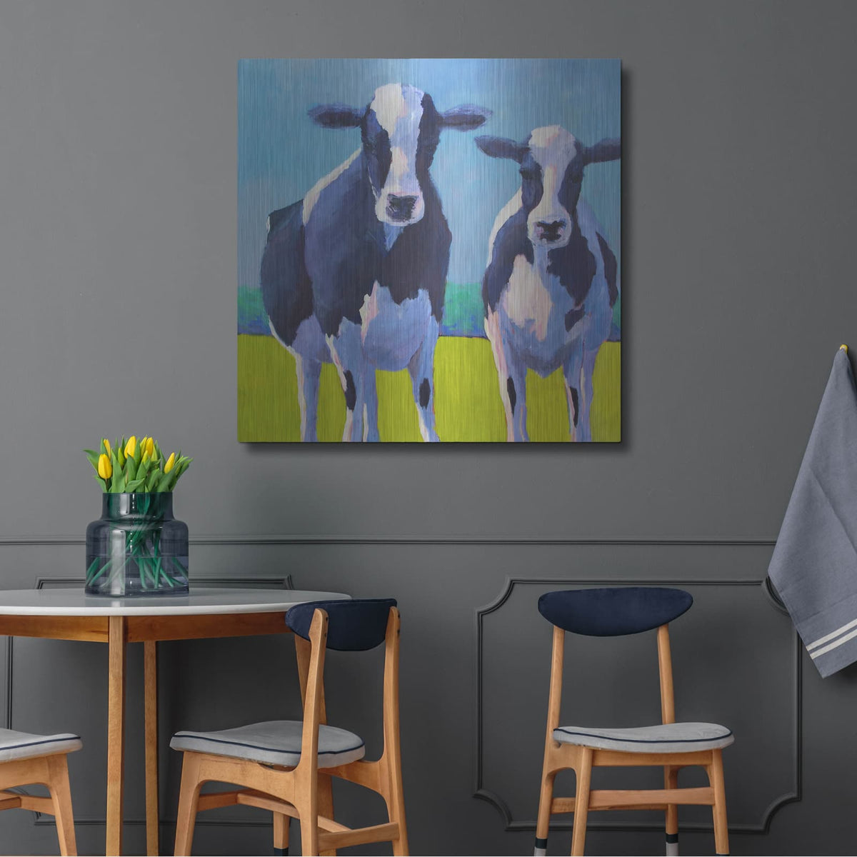 'Cow Pals 2' by Carol Young – Metal Wall Art, 36x36 room view