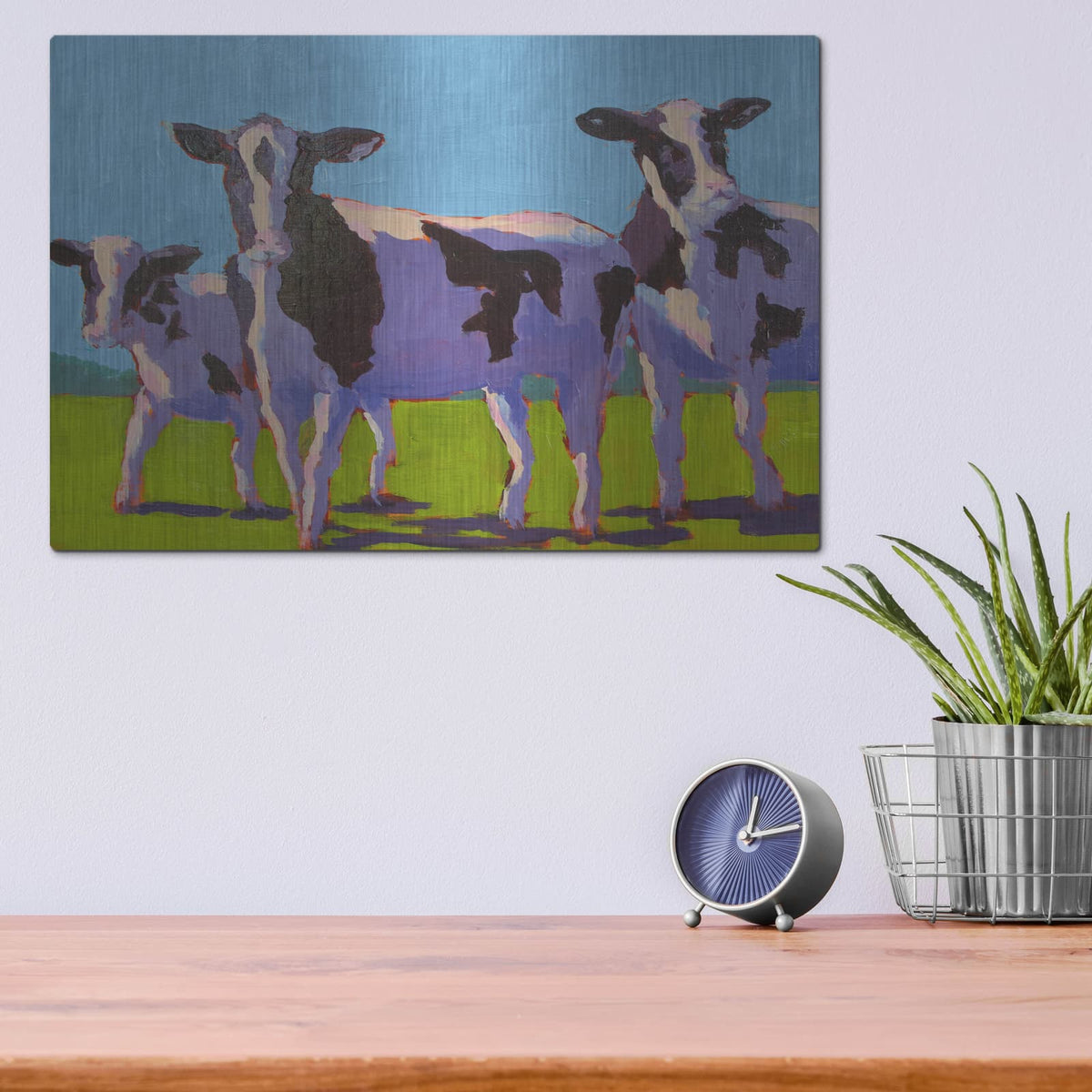 'Cow Pals 4' by Carol Young – Metal Wall Art, 16x12 room view