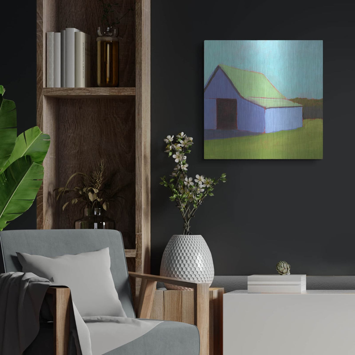 'Homestead Barn 1' by Carol Young – Metal Wall Art, 24x24 room view