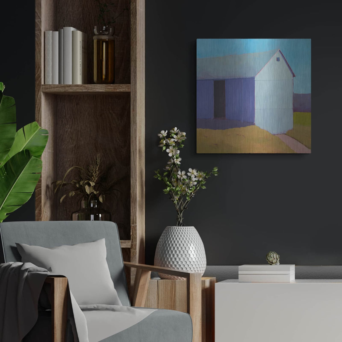'Homestead Barn 2' by Carol Young – Metal Wall Art, 24x24 room view