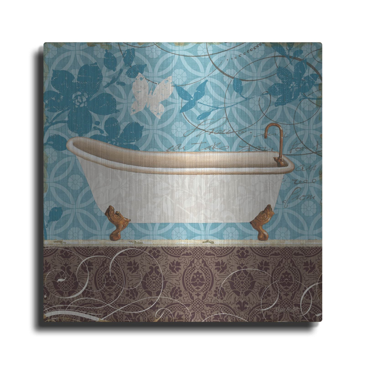 'Eco Motif Bath I' by Lisa Audit – Metal Wall Art