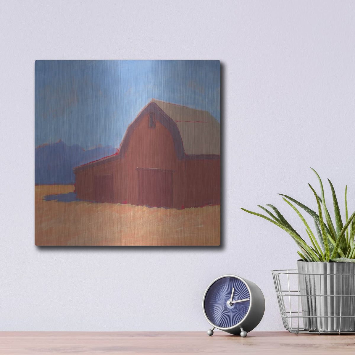 'Rustic Hayven 1' by Carol Young – Metal Wall Art, 12x12 room view