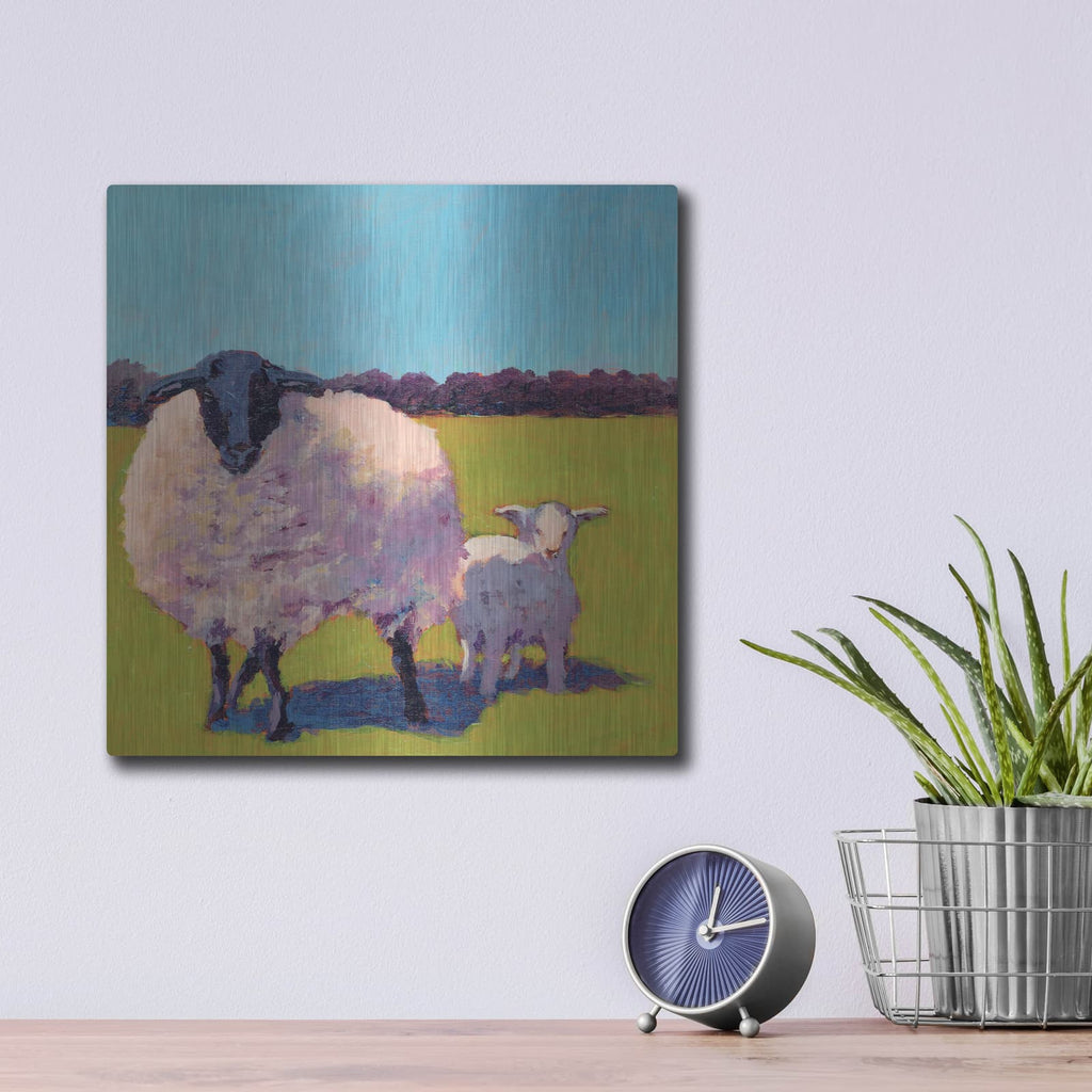 'Sheep Pals 3' by Carol Young – Metal Wall Art, 12x12 room view