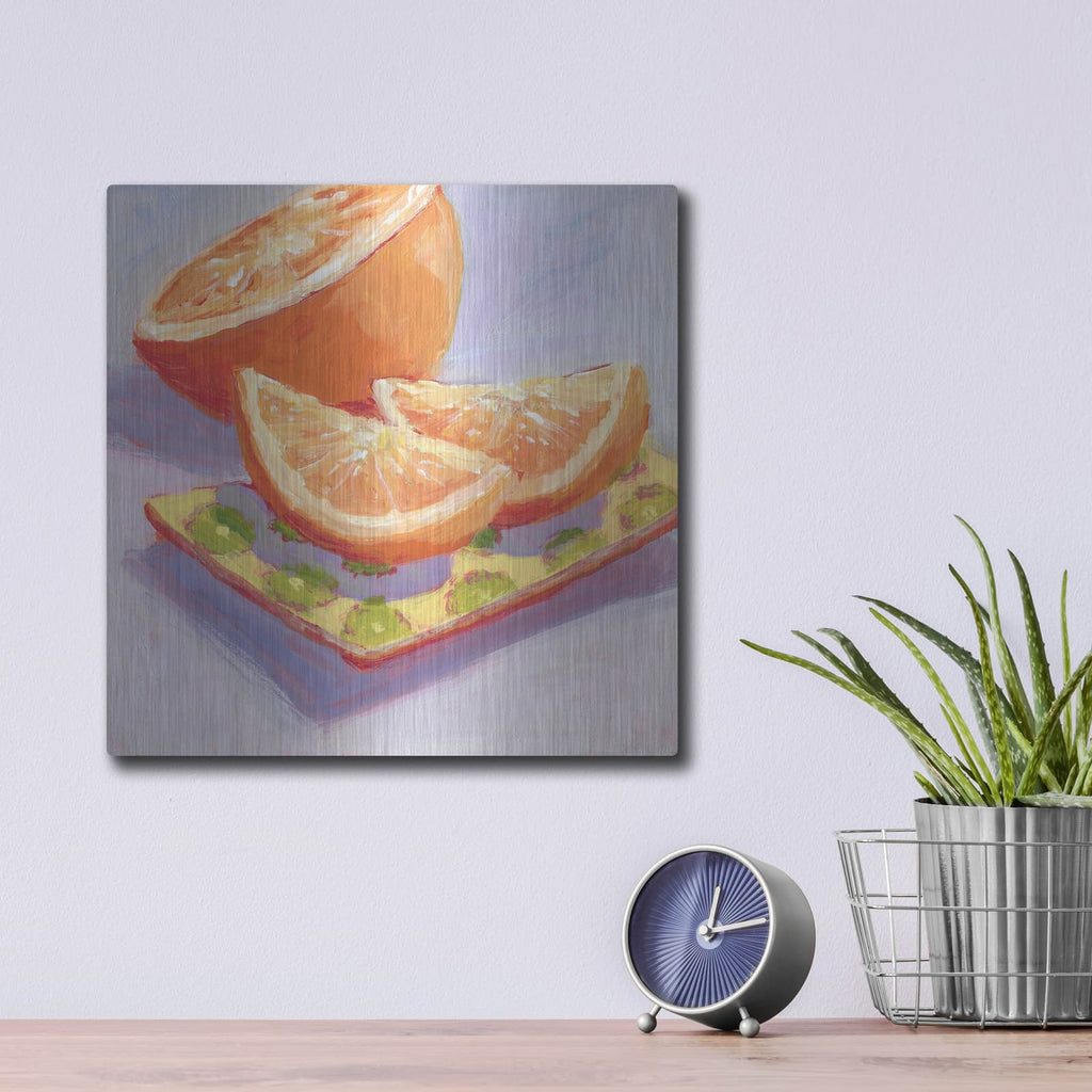 'Still Citrus 3' by Carol Young – Metal Wall Art, 12x12 room view