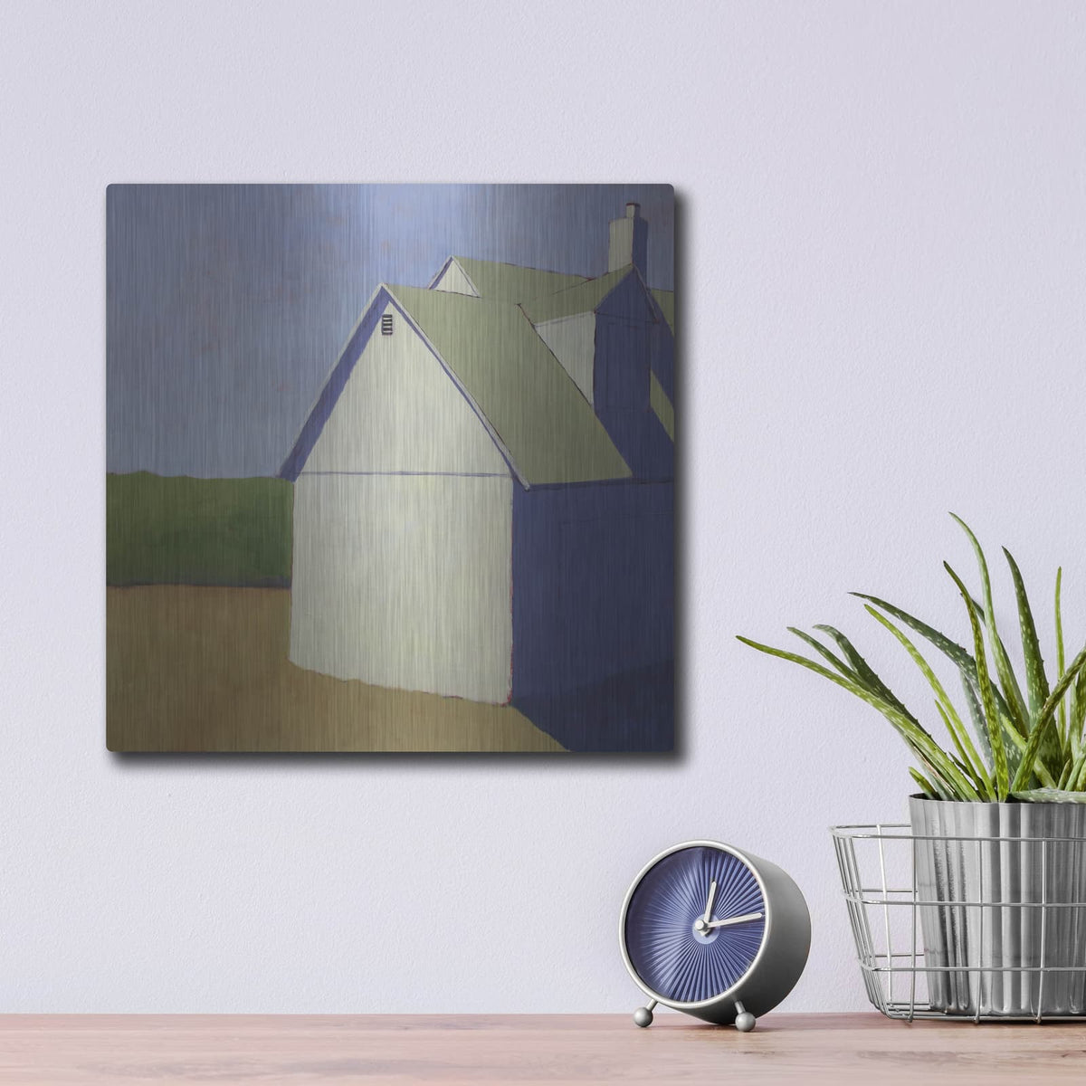 'Primary Barns 3' by Carol Young – Metal Wall Art, 12x12 room view