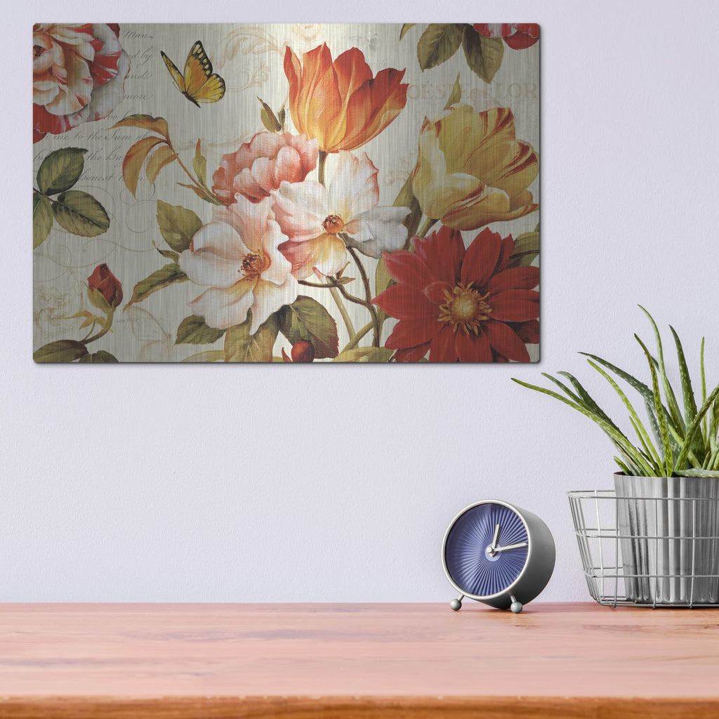 'Poesie Florale III' by Lisa Audit – Metal Wall Art, 16x12 room view
