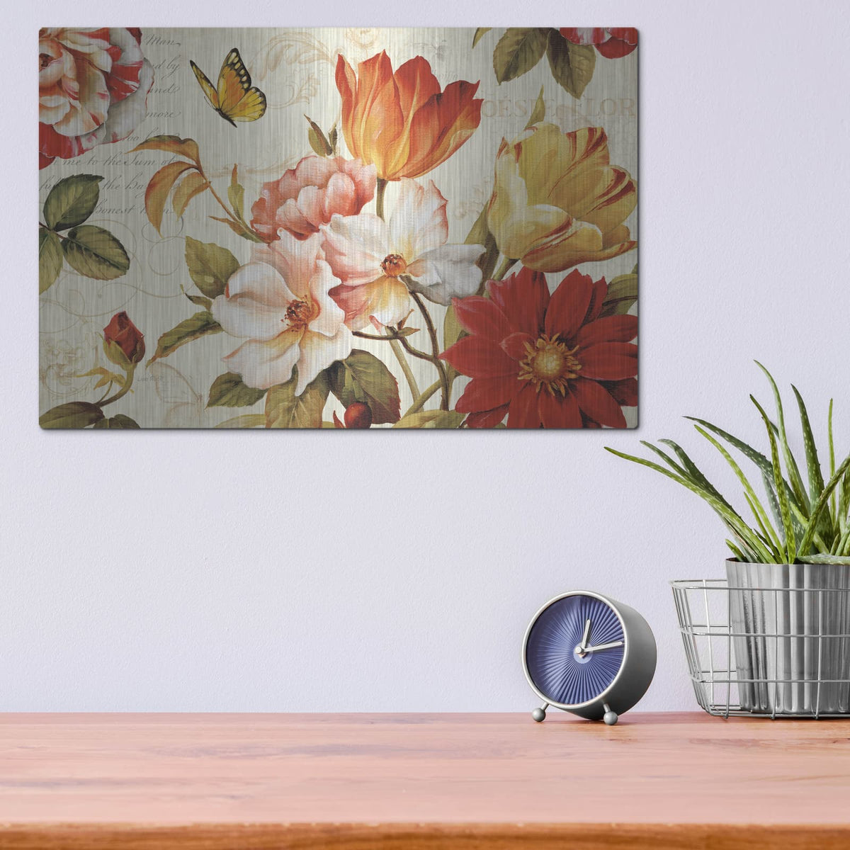 'Poesie Florale III' by Lisa Audit – Metal Wall Art, 16x12 room view